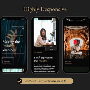 creative template squarespace on mobile