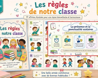 French Back-to-school Les règles de classe Affiches de rentrée scolaire Français