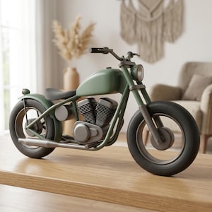 Motorcycle STL File | Chopper Motorcycle 3D Print Model | Custom Bike STL | Motorcycle Decor stl | Printable Motorbike Model | FDM Resin stl