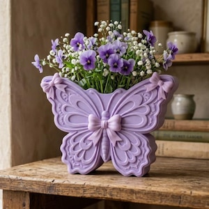 Fjärilsplanter i STL | Fjärilsblomkruka i STL | 3D-utskrivbar fjärilsvas | Fjärilsväggplanter | Söt blomkruka
