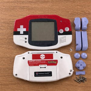 Game Boy Advance Shell Pokemon Style, Custom GBA Pokeball Housing, Retro Console Case Replacement
