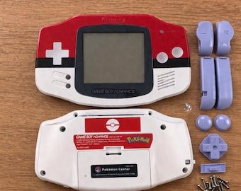 Game Boy Advance Shell Pokemon Style, Custom GBA Pokeball Housing, Retro Console Case Replacement