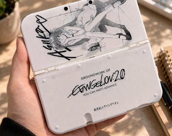 DIY Nintendo 3DS Anime Case, EVA Asuka Evangelion Style White & Black Edition, Custom Protective Shell For 3DS