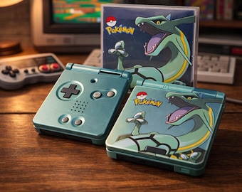 Rayquaza Theme Custom Shell for Game Boy Advance SP, Collector Modding Case With Display Packaging, Retro Console Vintage Gaming Mod