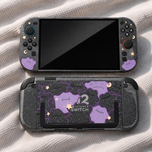 Nintendo Switch 2 hoesje | Beschermhoes met Ditto en Pikachu Pokémon | Leuke game-accessoires | Kawaii consolehoes