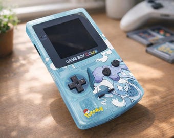 Suicune Game Boy Color Shell, Limited Edition GBC Replacement Case, Custom Pokémon Inspired Console Housing