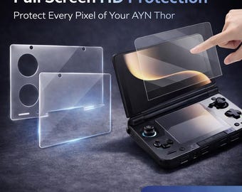 AYN Thor Screen Protector Dual Screen Tempered Glass, Full Coverage Clear Protective Film, Anti Scratch HD Protector for AYN Thor Console