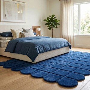 giving the room a designer and artistic feel. Perfect for living rooms, bedrooms, studios, and modern apartments, this handmade rug enhances interior aesthetics while providing
