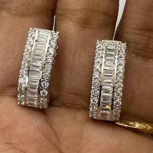 4,5 CT lab gemaakte diamanten hoepel damesoorbellen 14 kt witgoud verguld, hangoorbellen, zilveren oorbellen, 925 zilver, cadeau voor haar
