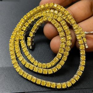 yellow gold mm tennis chain