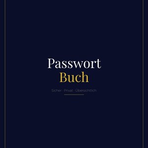 Password Book PDF Large Print for Seniors | Password Organizer German | Access Data Notebook | Digital Download