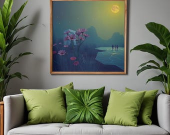 Fantasy Landscapes | 6 Purple Flora Surreal Landscape | Printable Wall Print (Digital Download)