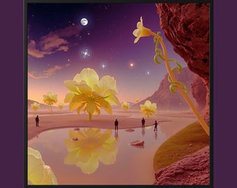 Fantasy Landscapes | 4 Purple Desert Alternate Reality Printable Wall Art (Digital Download)