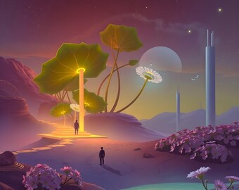 Fantasy Landscapes | 6 Surreal Otherworldly Landscapes | Printable Wall Art (Digital Download)