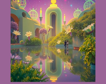 Bio-architecture | 4 Otherwordly Surreal Cityscapes Printable Wall Art (Digital Download)