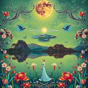 Green Sky (Vol. 3) — 4 Surreal Illustrations for Download and Printing