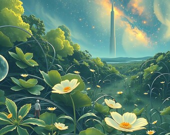 Bio-architecture | 3 Solarpunk Landscapes for Worldbuilding & Moodboards (Digital Download)