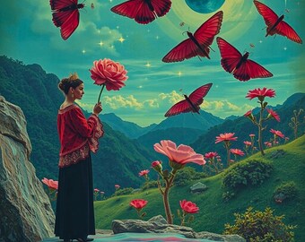Nature Goddess | 2 Whimsical Butterfly Artworks | Printable Wall Art (Digital Download)