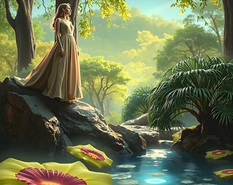 Enchanted Forest | 2 Dreamy Soft Green Landscapes for Download and Printing