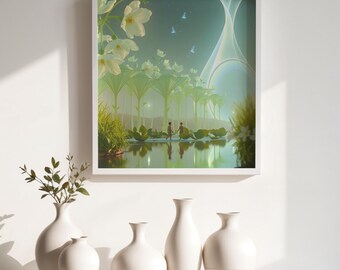 Bio-architecture | 4 Otherwordly Ethereal Temples | Printable Wall Art (Digital Download)