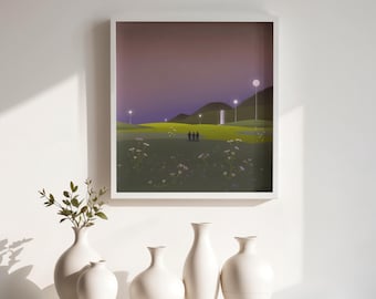 Fantasy Landscapes | 6 Purple Dusk Fantasy Artworks | Printable Wall Art (Digital Download)