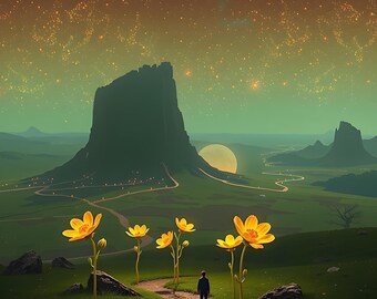 Fantasy Landscapes | 2 Mysterious Otherwordly Landscapes Printable Wall Art (Digital Download)