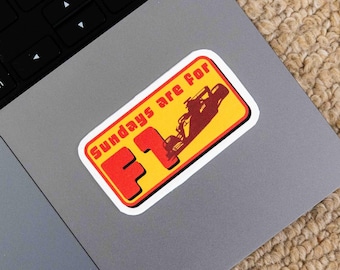 Formel 1 inspiriert Qualität Vinyl Aufkleber Fun Racing Laptop Aufkleber Sonntage sind für F1