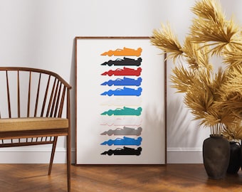 Formel-1-Konstrukteure Lebendige Minimalistische Kunst, F1 Team Livery 2026 Modernes Dekor