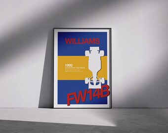 Williams FW14B 1992 Formel 1 Poster - Motorsport
