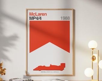 Marlboro McLaren Minimalist Poster F1 Team Lackierung Wandkunst 1988 Team Colors Formel Druck