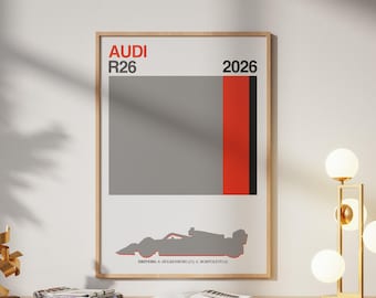Audi R26 F1 Wandkunst: Saison 2026 Teamfarben, Cristson Hülkenberg, Gabriel Bortoleto