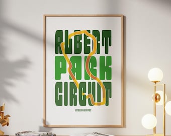 Kultiges Mellow-Poster Formel 1 Rennsport-Kunstrennsport-Kunstdesign Sleek Albert Park F1 Dekor für Erwachsene