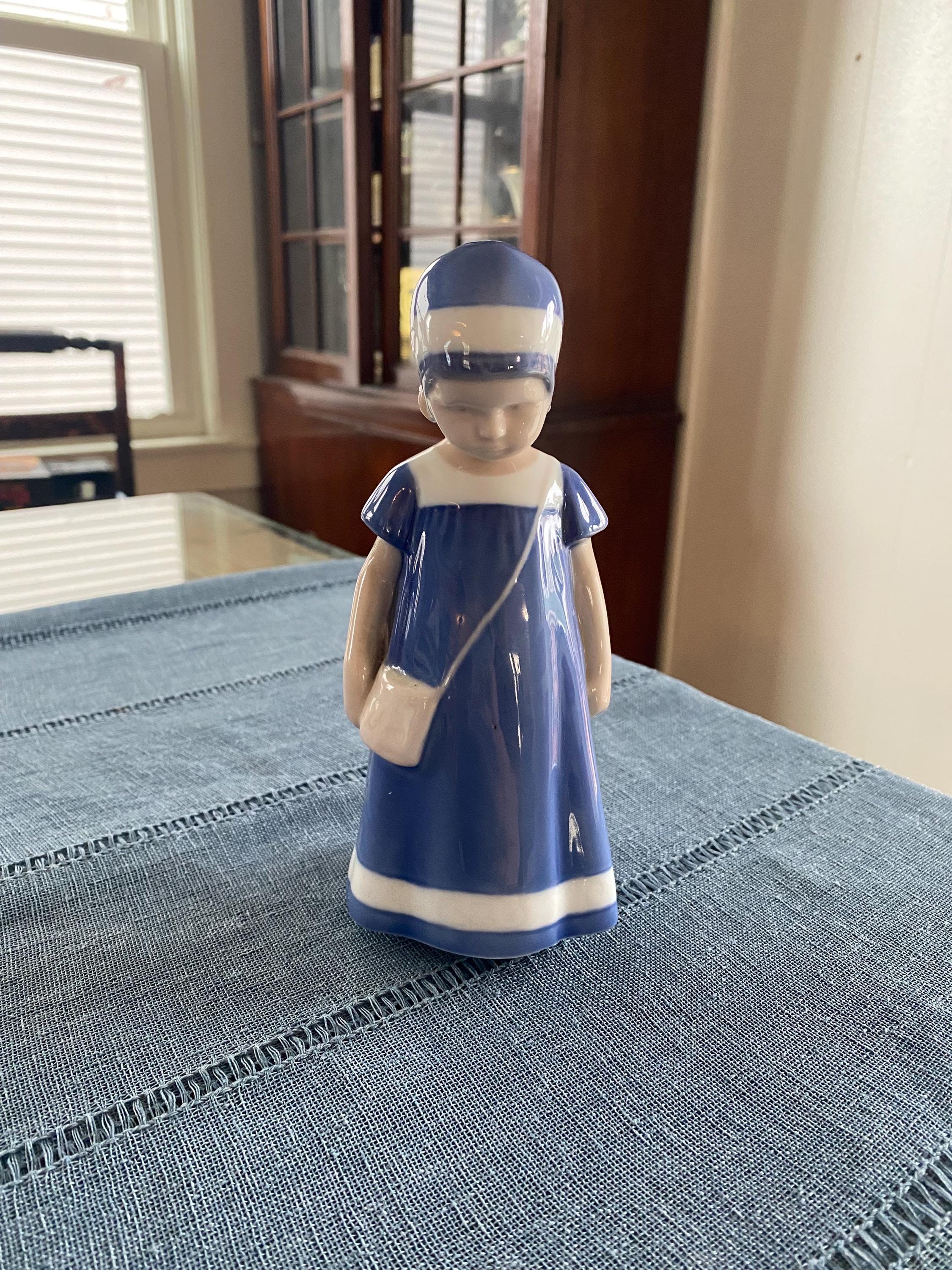 Porcelain Girl Figurine With Blue Dress - Etsy