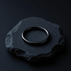 F136 Titanium Classic Simple Black Clicker Hoop Ring Daith Septum Nose Body Piercing Black Secure Hinged Design Black