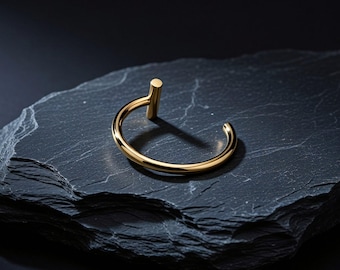 Chirurgenstahl Klassisch Chic Lip Hugger Labret Hoop Fake Piercing Lippe Ring Schmuck Alltagskleidung Gifting Gold