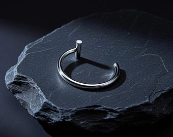 Piercing per labbra in acciaio chirurgico, stile classico, elegante, semplice, finto, accessorio da indossare tutti i giorni, regalo in argento.