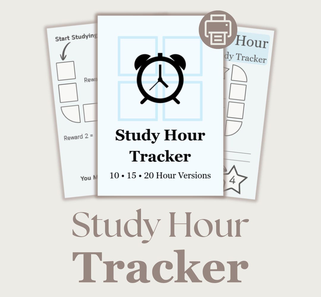 Study Hour Tracker for High School Students | Hourly Study Planner ...