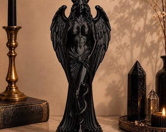 Estátua de Lilith, Escultura de Deusa Feminina Sombria, Decoração de Altar Pagão Oculto, Estatueta Gótica de Bruxaria