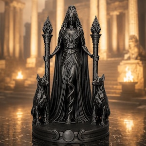 Standbeeld van Hecate, godin Griekse mythologie, decor altaar, decor hekserij, heidens decor, maangodin, decor tarot, decor occult huis, heksencadeau