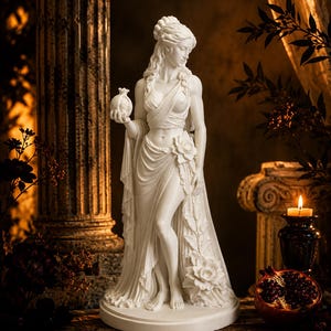 Persephone-beeld, Persephone-altaar, sculptuur van de Griekse godin, decoratie uit de Griekse mythologie, godinnenbeeldje