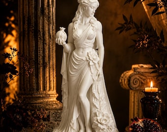 Estatua de Perséfone, altar de Perséfone, escultura de la diosa griega, decoración de la mitología griega, figura de la diosa