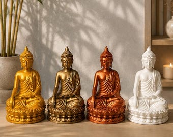Buddha Statue, Buddhist Mudra, Touching The Earth, Bhumisparsha Gautama Buddha Sculpture, Feng Shui Accent, Zen Meditation Decor