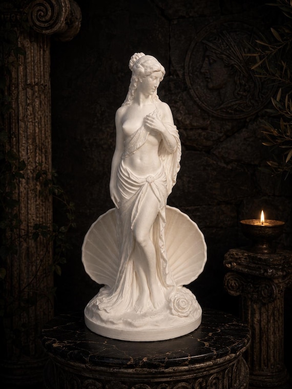 Venus Statue, Aphrodite Statue, Greek Goddess Sculpture, Roman Mythology Decor, Birth of Venus, Feminine Home Decor, Altar Decor