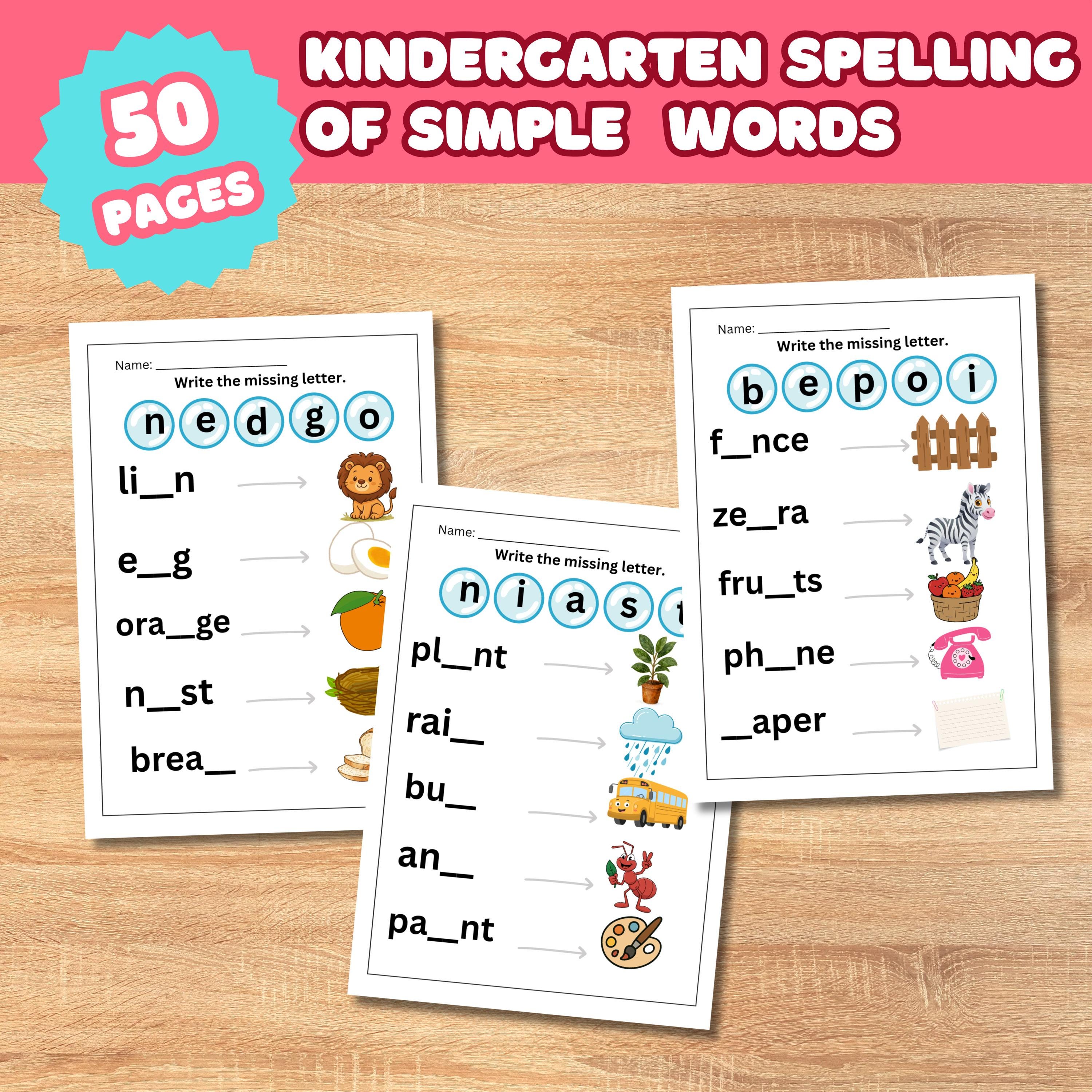 Picture-word matching for kindergarten.