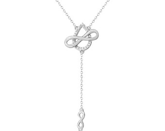 Moissanite Y Necklace, 14K Gold Plated Lariat Necklace, Dainty Drop Pendant, Minimalist Layering Necklace Jewelry Gift for Women, 18" in