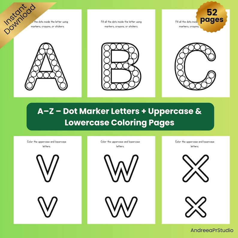 Alphabet Dot Marker Worksheets – Uppercase, Lowercase Coloring Pages ...