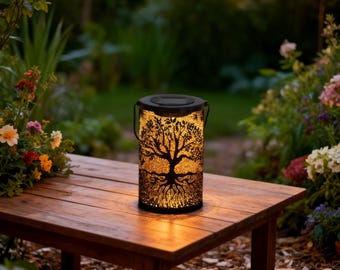 Solar Metal Lantern Outdoor, Hanging Waterproof Garden Light