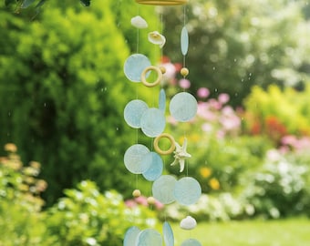 Shell Wind Chime Coastal Hanging Decor Boho Beach Garden Mobile