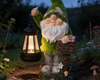 Solar Gartenzwerg Licht Statue Statue Dekor