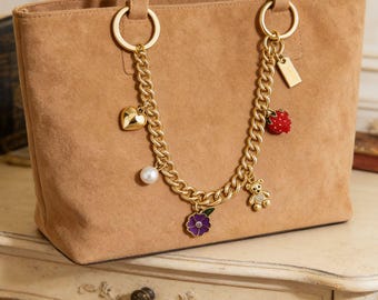 Extensor de corrente para bolsa, alça curta de 29 cm, pingente decorativo de liga metálica, acessório de metal pesado para alça de bolsa feminina.